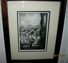 ARCHIBALD BERTRAM WEBB SUNDAY IN SPAIN 1932 AP ETCHING picture