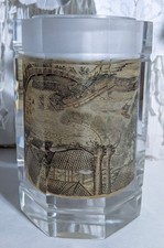 Along The River during Qingming Festival Octagonal Inside Painted Crystal Vase  picture