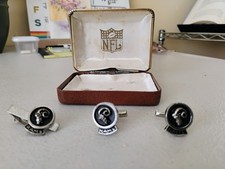 Vintage 1960's 'Gentry' Los Angeles Rams Cufflinks and Tie Clasp w/NFL logo Box picture
