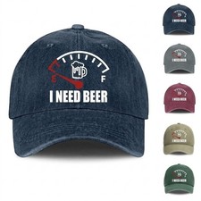 Funny I NEED BEER Baseball Cap Retro Washed Beer Lover Gift Adjustable Trucker picture