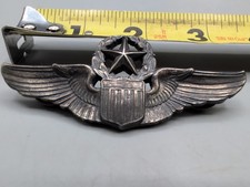 WWII/2 US Army Air Corps Command pilot wings 3-inch pin-back Jostens sterling picture