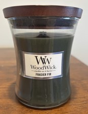 WoodWick Medium Hourglass Frasier Fir Jar Candle 9.7 Ounce Crackling Wood Wick picture