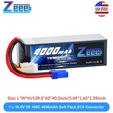 Zeee 5S Lipo Battery 4000mAh 18.5V 100C EC5 for RC Helicopter Airplane Car Truck picture