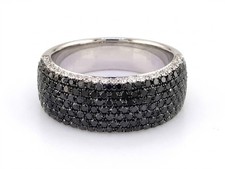 EFFY Pavé Black and White Diamond Eternity Band in 14K White Gold picture