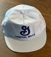 Vintage General Mills Rope Hat Light Blue Snapback 80s 90s Advertising Cap picture