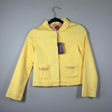 NWT Sergent Major 11A Jacket Yellow LongSleeve Floral Embroidered PeterPanCollar picture