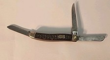Vintage 825 Schrade Walden NY USA 3-Blade Stockman Pocket Knife Razor Blade Etch picture