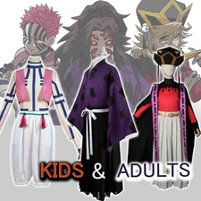 Anime Demon Slayer Costume With Wig Upper Rank 1 2 3 Halloween Full Set Outfits picture