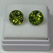 NATURAL Pakistani Peridot Matched Pair 6.69 CTW Round Cut Loose Gemstones picture