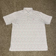Rhoback Polo Shirt Mens XL Multicolor Tree Frog Print Golf Stretch Performance picture