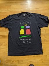 1992 Vintage 350 ANS MONTRÉAL Fête Single Stitch Canada Shirt Screen Stars XL picture