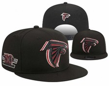 Atlanta Falcons Black Snapback Hat Embroidered Logo 50th Anniversary Flat Bill picture