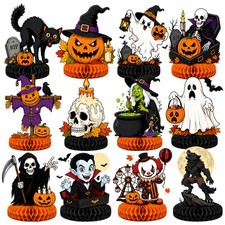 12Pcs Halloween Honeycomb Centerpieces Spooky Table Party Decorations Supplies picture