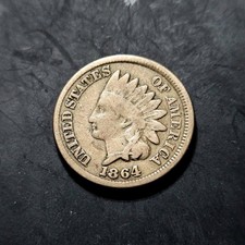 1864 Copper Nickel Indian Head Penny, Sharp Condition  picture