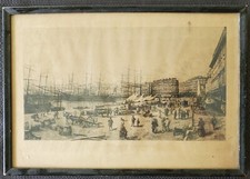 Lucien Gautier La Quai De La Fraternite Marseille Print After Etching 11x14 Frme picture