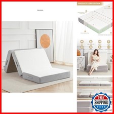 Lazyzizi Tri-fold Folding Mattress 6in Memory Foam Guest Bed Bamboo Fabric picture