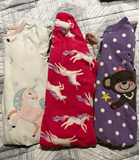Carter's Lot of 3 Baby Girl 2T Fleece Sleeper Pajamas Unicorn Polka Dot picture