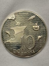 1972 Trinidad & Tobago Ten Dollar Proof Coin with Certificate of Authenticity. picture