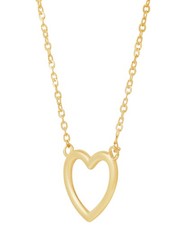 Macy's Polished Open Heart Pendant Necklace 17 in 10K Yellow Gold TRF046912Y17 picture