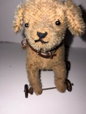 Very Rare Early Steiff Mohair Dog Pull Toy 8 1/2”long picture