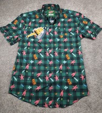 A Christmas Story Shirt RSVLTS Mens Large Green Plaid Button Up New With Tags  picture