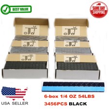 6 BOXES  1/4 OZ BLACK WHEEL WEIGHTS STICK-ON ADHESIVE TAPE 54 LBS LEAD-FREE picture