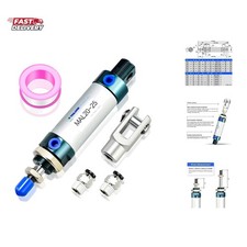 20mm Bore 25mm Stroke Air Cylinder Double Action with Y Connector and 2Pcs 6m... picture