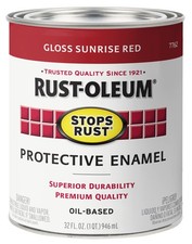 Rust-Oleum 7762502 Stops Rust Brush On Paint, Quart, Gloss Sunrise Red, picture