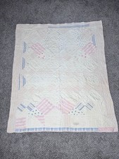 Antique Handmade Patchwork Baby Quilt Blanket 50