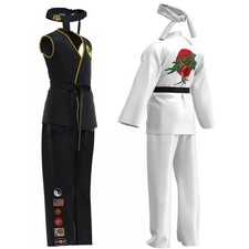 The Karate Kid Cobra Kai Cosplay Costume Kids Adults Taekwondo Suit Party Outfit picture