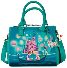 Loungefly Disney Tangled Rapunzel & Flynn Family Castle Glow Bag & Cupid Charm picture