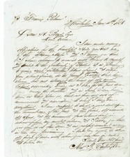 Pre Civil War Alexander Cartwright Onion Skin Baseball Letter picture