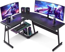 ivinta L-Shaped Computer Desk Modern Reversible Black Gaming Desk Corner Desk picture