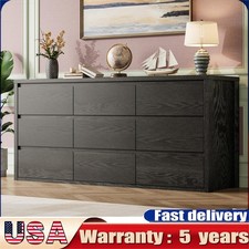 9 Drawer Dresser Large Modern Storage Cabinet for Bedroom, Wood Chest of Drawers picture