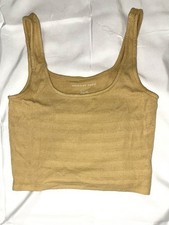 American Eagle XS Yellow Ribbed Lightweight Crop Top Camisole picture