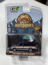 Greenlight  1987 Ford F-150 XLT Lariat - Dark Blue and Tan Truck Bed Tent 1/64 picture