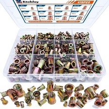 470Pcs SAE & Metric UNC Rivet Nut,Zinc Plated Carbon Steel Rivnut Threaded Inser picture