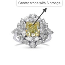 Customize: IGI Fancy Vivid Yellow 4.50Tcw Lab Grown Diamond Ring 18K White Gold picture