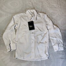 NEW Lilax Boys' White Button Down Shirt Solid Long Sleeve Dress Shirt Sz 5 picture