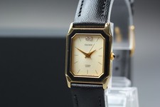 Vintage 1989 Citizen Exceed 2930-296699 Black Gold Tank Ladies Watch From JAPAN picture