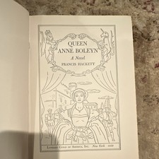 Francis Hackett Queen Anne Boleyn Hardcover Illustrated Vintage 1939 picture