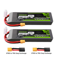 2X Ovonic 11.1V 120C 3S 5000mAh LiPo Battery XT60-TRX for Traxxas R Car Heli Jet picture