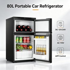 12V/24V 110V Car Refrigerator 2.8cu ft Truck RV Camper with Freezer with Freezer picture