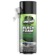 Sprayman Black Foam Sealant - Pond Waterfall Landscaping, 12oz 1 Pk - Straw Use picture
