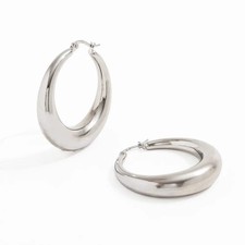 Teardrop Hoop Earrings for Women — 925 Sterling Silver, Waterdrop Design, Lightw picture