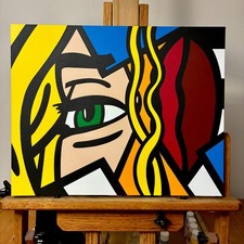 THE SECRET original modern pop art hand painted acrylic painting on canvas picture