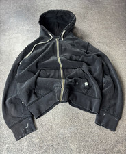 Vintage Y2K Distressed Faded Zip Up Hoodie Trashed Washed Goth Streetwear 2000s picture