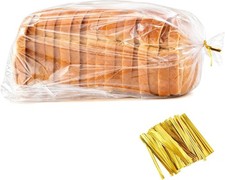 75Pcs Plastic Bread Bags for Homemade Bread and 90 Ties 18x 8x4 Inch Reusable C picture