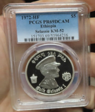 1972 HF Ethiopia Hailé Selassié $5 silver .999 Proof Coin PCGS PR PF 68 DCAM picture