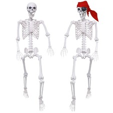 IDMOP 2 Pack 5.4Ft Halloween Skeletons Posable Life 5.4 ft, White picture